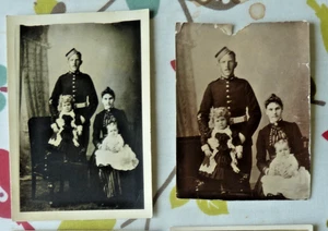 2 x Photographs of WW1 soldier in Uniform with his family - Picture 1 of 2