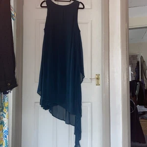 Deep Teal Green Chiffon Lagenlook Dress By Label Lab Size 12 - Picture 1 of 12