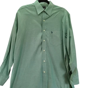U.S. Polo Assn. Camicia uomo con bottoni verde taglia media misto cotone manica lunga - Foto 1 di 13