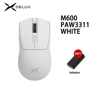 🎮 Delux M600 Wireless Gaming Mouse PAW3311 Sensor + Free Gift Adapter - Picture 1 of 6