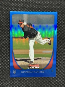 2011 Bowman Chrome Jonathan Sanchez Blue Refractors #43 /150 - Picture 1 of 2
