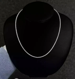 $39000 4 kt natürlicher Diamant Tennis Halskette 16,5" 14 K Gold - Bild 1 von 3
