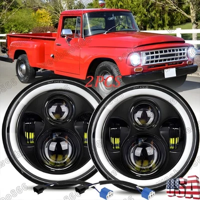 Faros redondos LED de haz alto/bajo para International Harvester serie R 2 piezas 7" Foto 1 de 4