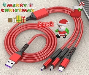 3 in 1 Braided USB Multi Charging Cable for Multiple Devices for iPhone Samsung - Picture 1 of 6