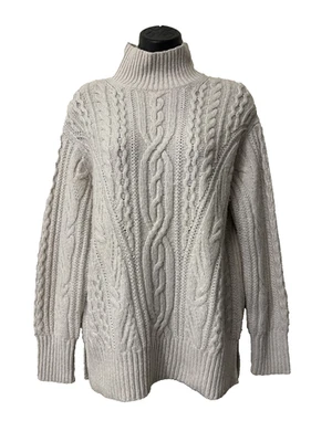 Suéter Vince de lana de cachemir tejido con cable crema pequeño Foto 1 de 4