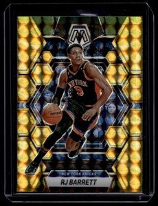 2022-23 Panini Mosaic RJ Barrett Yellow Reactive Prizm #3 New York Knicks