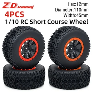 4 Stück RC Gummireifen Räder für 1/10 Kurzstrecken-LKW Traxxas Slash HPI Redcat - Bild 1 von 14