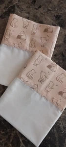  Handmade Cream PolyCotton Small Baby Crib/MB Sheet-Winnie the Pooh Top Edge.  - Picture 1 of 6