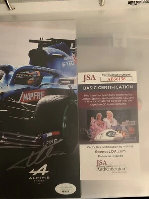 Fernando Alonso Formula 1 F1 Alpine Team Card Silver Autograph Signed COA by JSA - Image 1 of 4