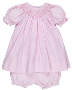 NWT Petit Ami Pink Gingham Bishop Smocked Baby Girls Dress 12M 12 Months - Picture 1 of 5