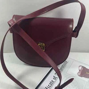 Authentische BALENCIAGA weinrote Vintage Leder Schultertasche mit Echtheitszertifikat - Bild 1 von 12