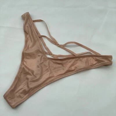 Victoria's Secret Very Sexy Beige Nude Strappy Back Thong Panties - Size L BNWT - Image 1 of 4
