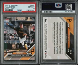 2024 Topps Now #OS-2 #OS2 Paul Skenes Rookie RC PSA 10 ROY Rookie Of The Year - Picture 1 of 1