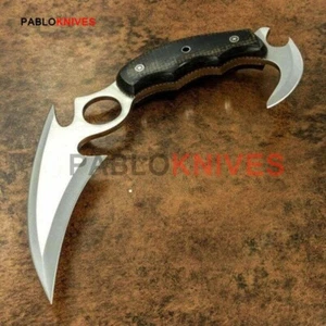 10" Rare Hand Forged J2 Steel Hunting War Battle Karambit Knife Micarta Handle - Picture 1 of 4