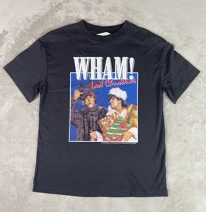 Camiseta H&M Wham “Last Christmas” - RARA Gris Oscuro GRÁFICA DE GRAN TAMAÑO - PARA HOMBRES XS - Imagen 1 de 11