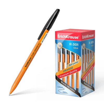 Kugelschreiber R-301 Orange Stick 0.7 Plastik Standard Tinte Schwarz 50er Pack - Bild 1 von 4