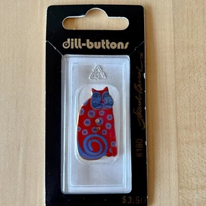 Laurel Burch cat button 1 1/4" x 5/8" new in original packaging vintage rare - Picture 1 of 2