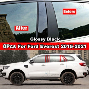 8Pcs For Ford Everest 2015-2021 Car Door Window BC Pillar Post Sticker Trim - Picture 1 of 7