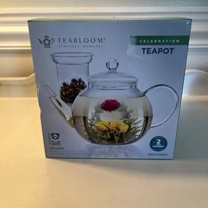 Teabloom Borosilicate Glass Teapot 40 OZ w/Removable Loose Tea Glass Infuser - Picture 1 of 5