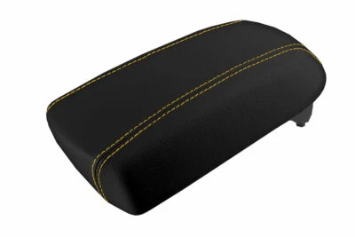 Tapa de consola de cuero para Kia Sportage 2011-2016 puntada amarilla Foto 1 de 4