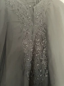 Abaya Black Embroidery Design Jilbab Modest dress Burka Islamic Kaftan - Picture 1 of 3