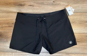 VOLCOM Simply Solid 5 Women's ECO True Sport Boardshorts Beach Gym Black Size 11 - Picture 1 of 10