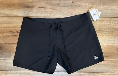 VOLCOM Simply Solid 5 Women's ECO True Sport Boardshorts Beach Gym Black Size 11 - Image 1 of 4