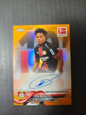 2018-19 Topps Chrome Bundesliga - Orange Refractor Autographs #38 Leon Bailey... - Image 1 of 4