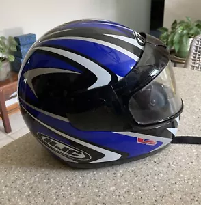 HJC Motorcycle Helmet Blue CS-10 Size Small "Excellent Condition" With Bag - Picture 1 of 7