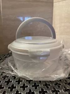 Lock n Lock Clear Round Food Storage Container With Handles - Gray Lid. 1.3 Qt. - Picture 1 of 10