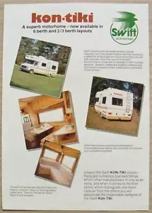 FIAT DUCATO BASED SWIFT KON-TIKI MOTORHOME Sales Specification Leaflet 1980s - Picture 1 of 2