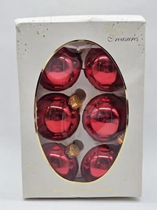Colección Clásica Vintage Vidrio Adorno Navidad Bolas Rojo 6 Bolas - Imagen 1 de 3