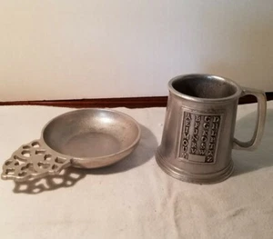 RWP Wilton Armetale Zinn Metall Kinder ABC römisches Alphabet Tasse Becher & Schüssel - Bild 1 von 8