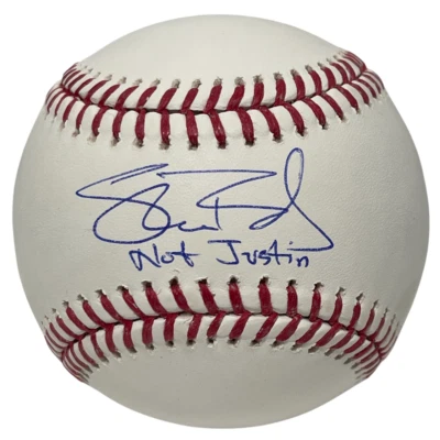 Shane Bieber Signed ROMLB Baseball w/ Not Justin Beckett BAS COA Guardians - Image 1 of 2