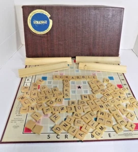 Vintage SCRABBLE Board Game Selchow & Righter 100 Wood Tiles 1953 Complete - Picture 1 of 12