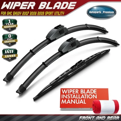 Limpiaparabrisas de 22" y 22" y 12" 3 piezas para GMC Envoy 2007 2008 2009 SUV Foto 1 de 4