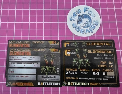 BattleTech Alpha Strike & Classic Battletech - ELEMENTAL 卡 x 2!!! -全新! — 第 1/2 张图片