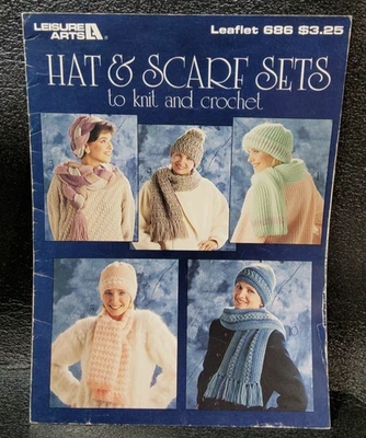 Vintage Patterns from Leisure Arts - Hats & Scarf Sets - Book #686 - Image 1 of 2