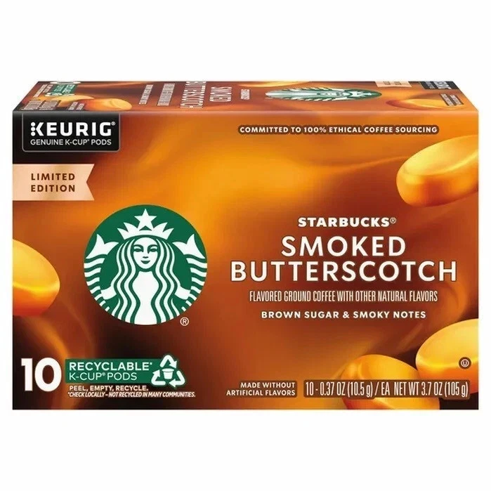 Cápsulas de café Starbucks SMOKED BUTTERSCOTCH 10 K-Cup - 2 cajas - Mejor antes del 26/06 Foto 1 de 1