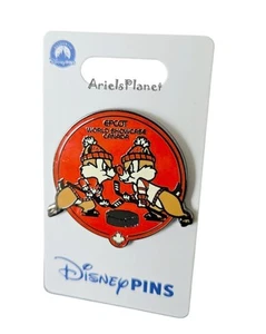 2025 Disney Parks Epcot World Showcase Canada Chip N Dale Playing Hockey Pin - Picture 1 of 1