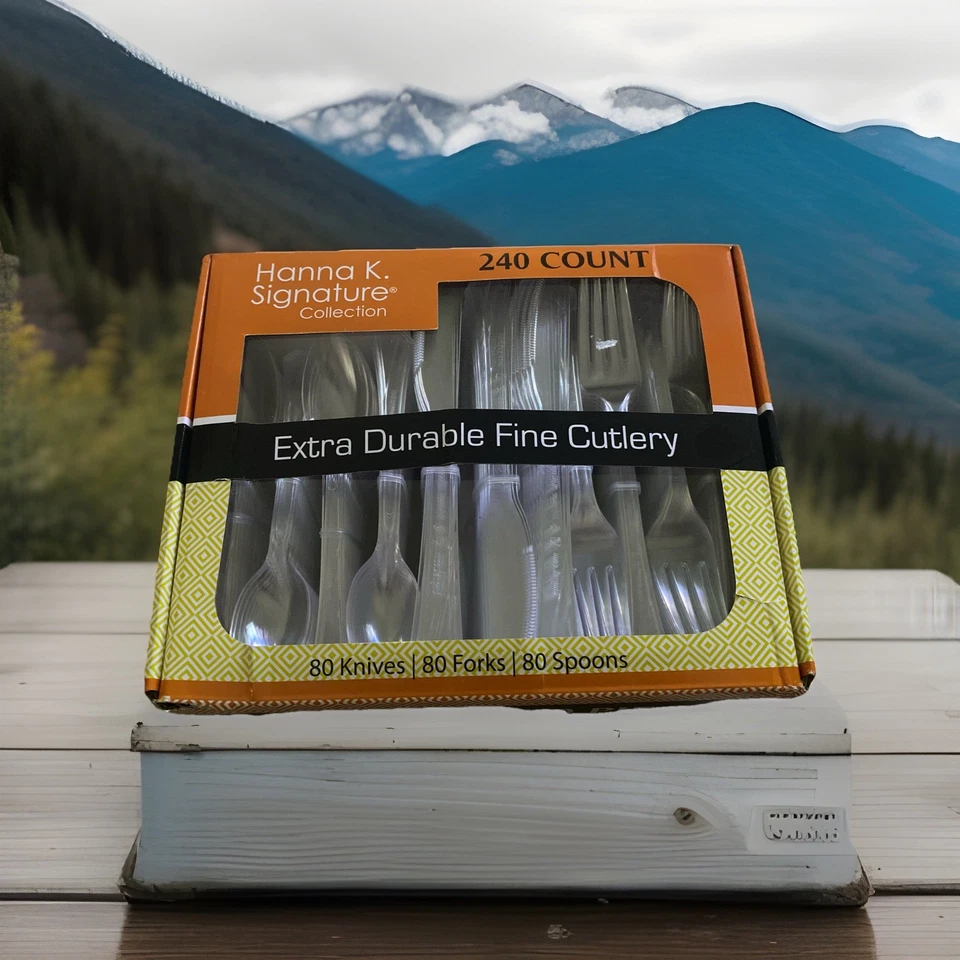 Cubiertos finos extra duraderos transparentes 240ct (80 tenedores, 80 cuchillos 80 cucharas) #80205 Foto 1 de 1