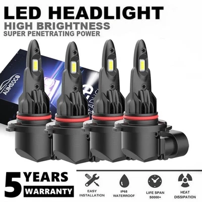 LED Headlight Kit Bulb 4X 9005 For Dodge Durango Special Service Sport 2016-2020 - Изображение 1 из 4