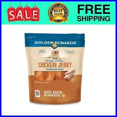 BRANDED Golden Rewards Chicken Flavor Premium Dry Jerky Treats for All Dogs, 64 oz