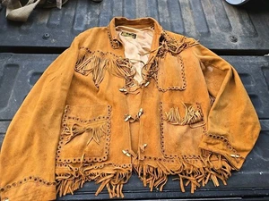 Chaqueta Vaquera Western Vintage Años 60 70 WILD WESTERN Cuero Flecos Frontera Occidental - Imagen 1 de 16