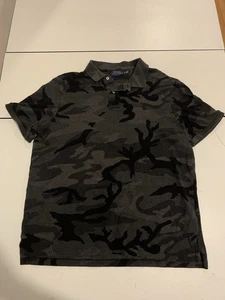 Polo Ralph Lauren Shirt Mens XL Black Camo Classic Golf Preppy LoLife Slim Retro - Picture 1 of 7
