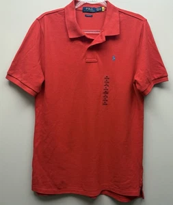 NUEVO Polo Ralph Lauren Hombre Manga Corta Rojo Clásico Polo Talla YXL o pequeño - Imagen 1 de 7