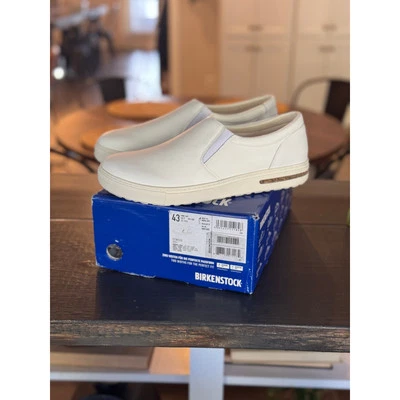 Zapatos sin cordones Birkenstock Oswego de cuero blanco para hombre talla 10 ¡Nuevos! Foto 1 de 4