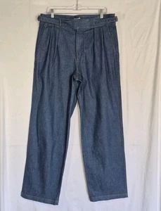 New w/Tag Todd Snyder Washed Indigo Relaxed Denim Trousers Gurkha 34 x 30 - Picture 1 of 8