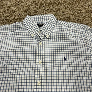 Polo Ralph Lauren Button Down kariertes Hemd Herren Large blau klassische Passform - Bild 1 von 8