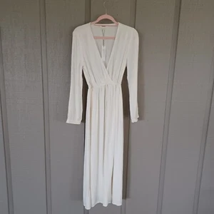 Abito donna L'agence Rerin finto avvolgente taglia XS boho manica lunga coulisse elastica - Foto 1 di 21